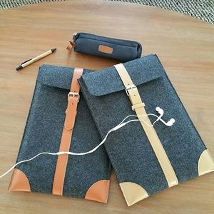 15" Beige Laptop Case, Book & Documents Sleeve